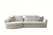 Lorenza Curved Sectional Sofa – Warm Greige
