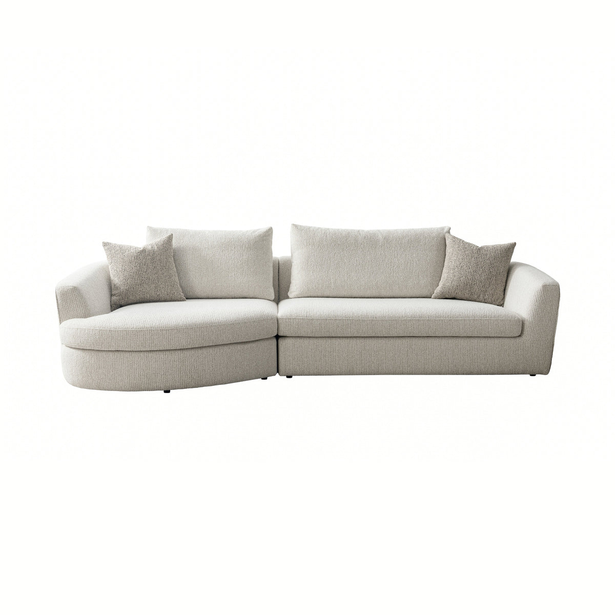 Lorenza Curved Sectional Sofa – Warm Greige