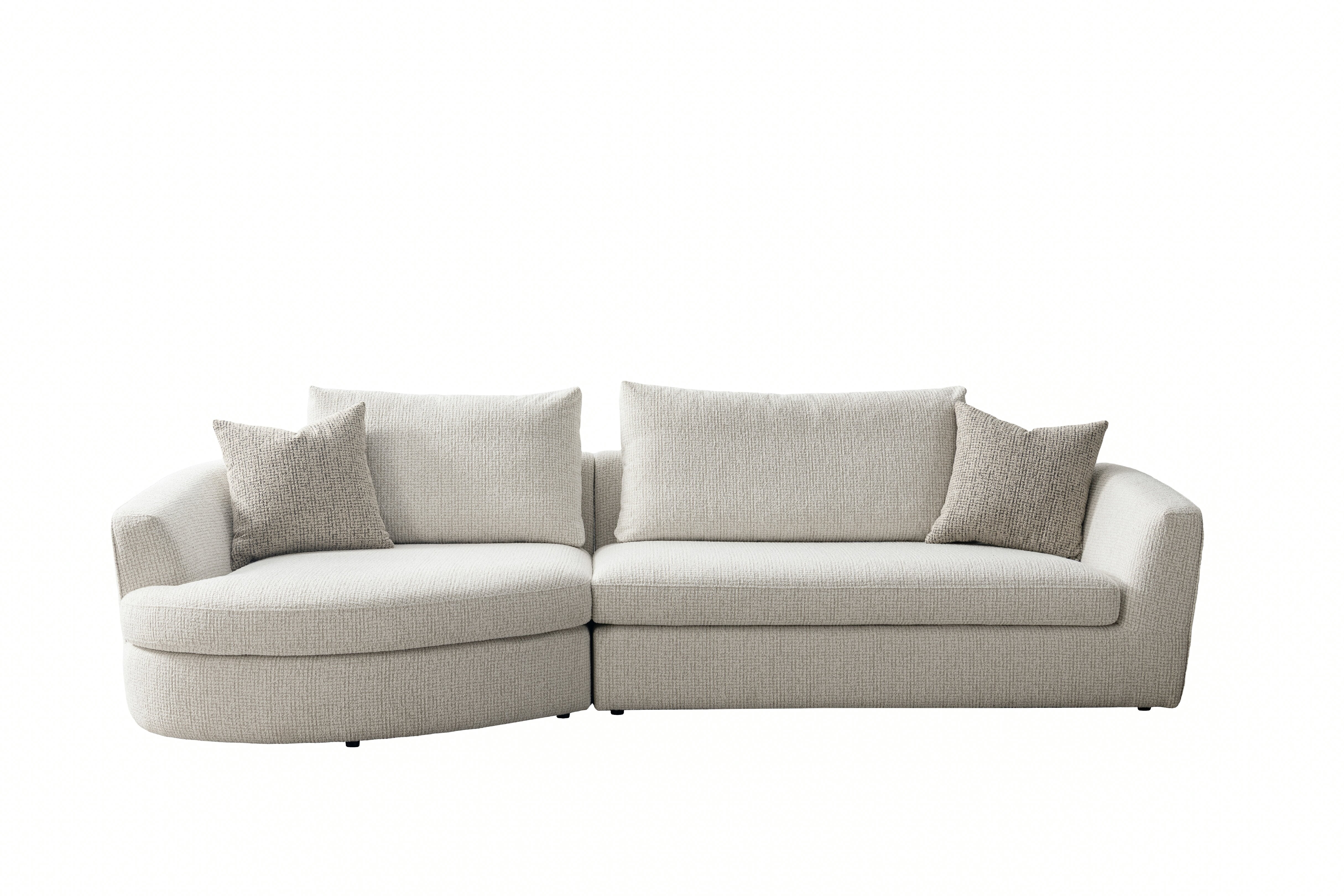 Lorenza Curved Sectional Sofa – Warm Greige