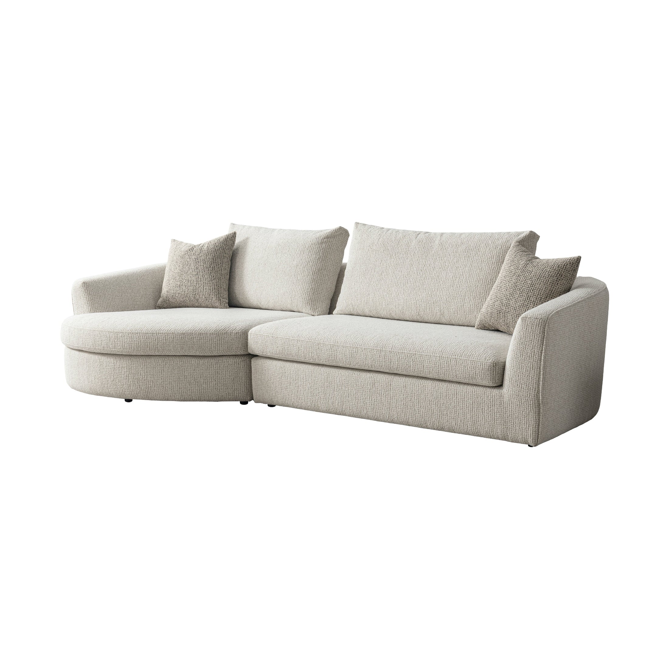 Lorenza Curved Sectional Sofa – Warm Greige