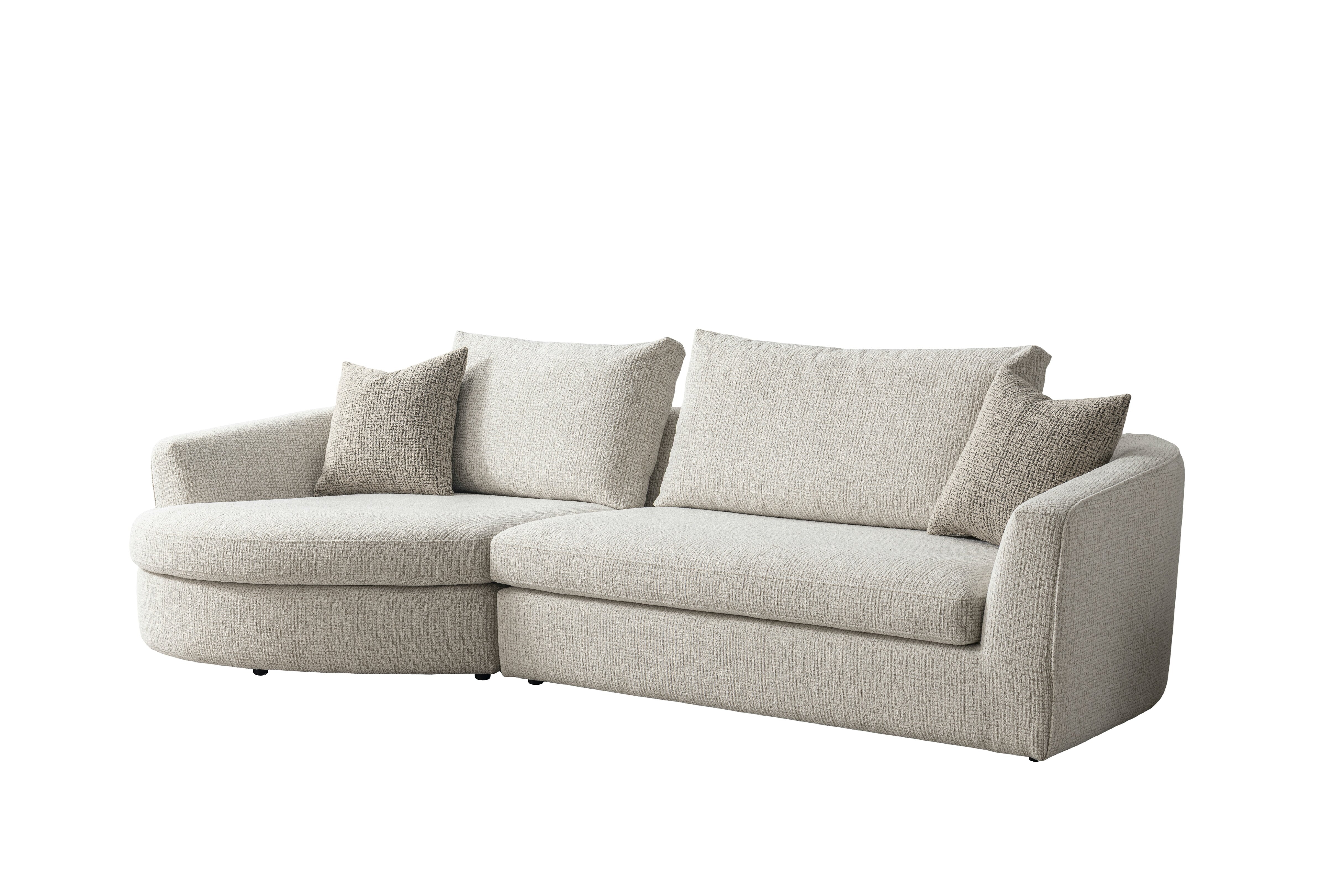 Lorenza Curved Sectional Sofa – Warm Greige