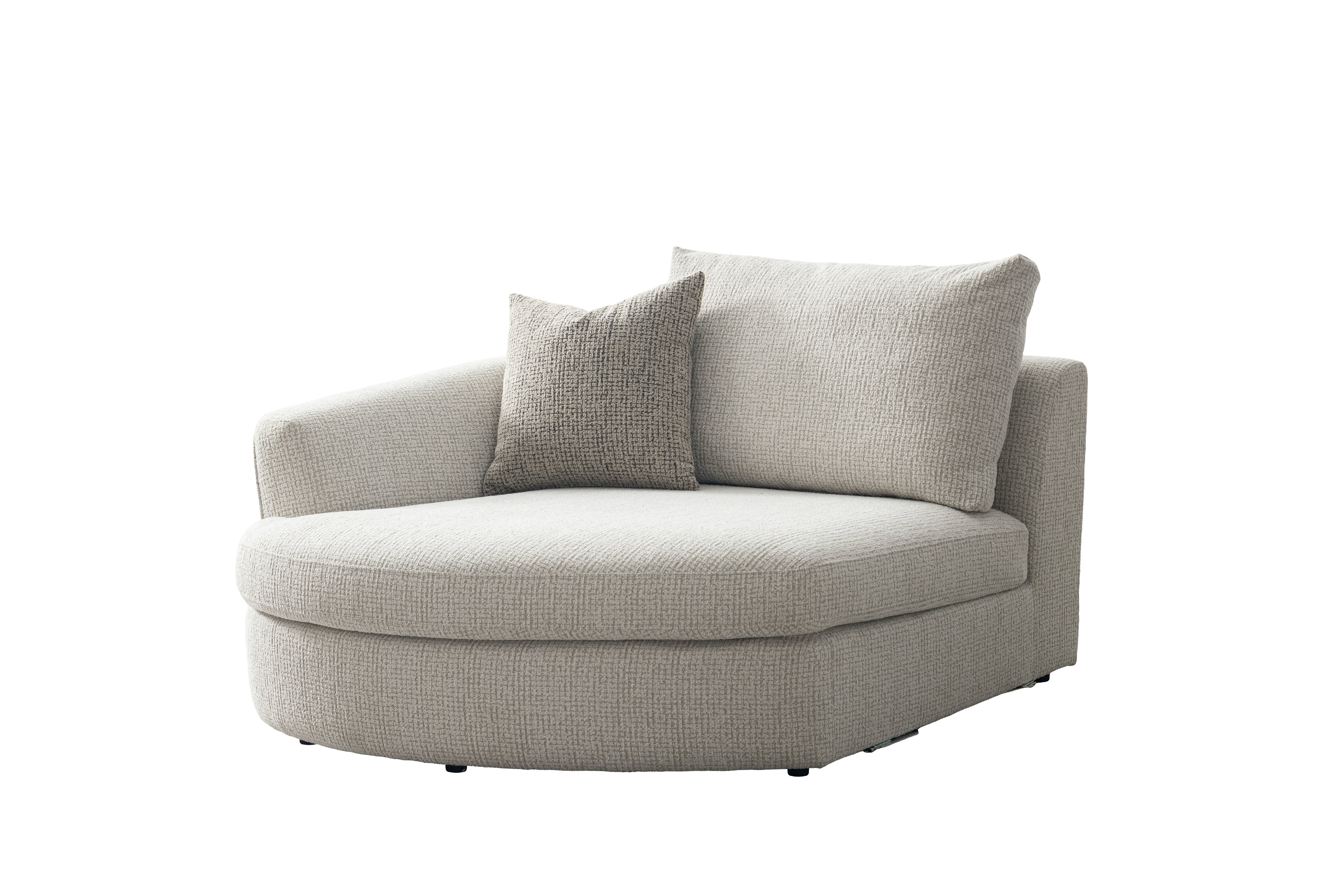 Lorenza Curved Sectional Sofa – Warm Greige
