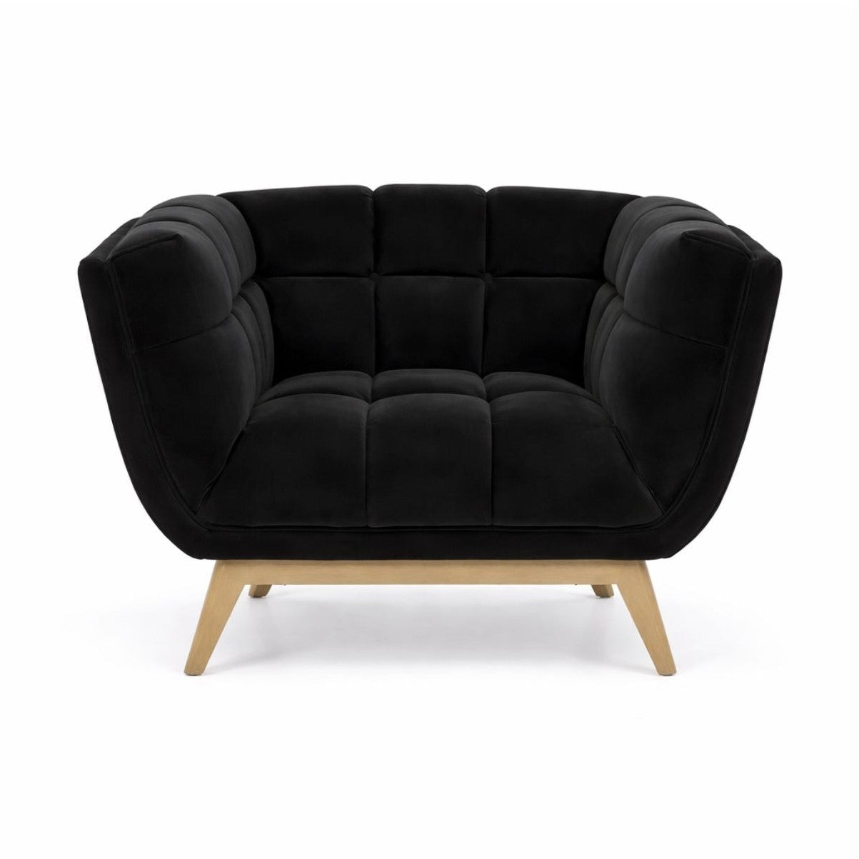 Yaletown Mid Century Accent Chair - Velvet Black