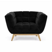 Yaletown Mid Century Accent Chair - Velvet Black