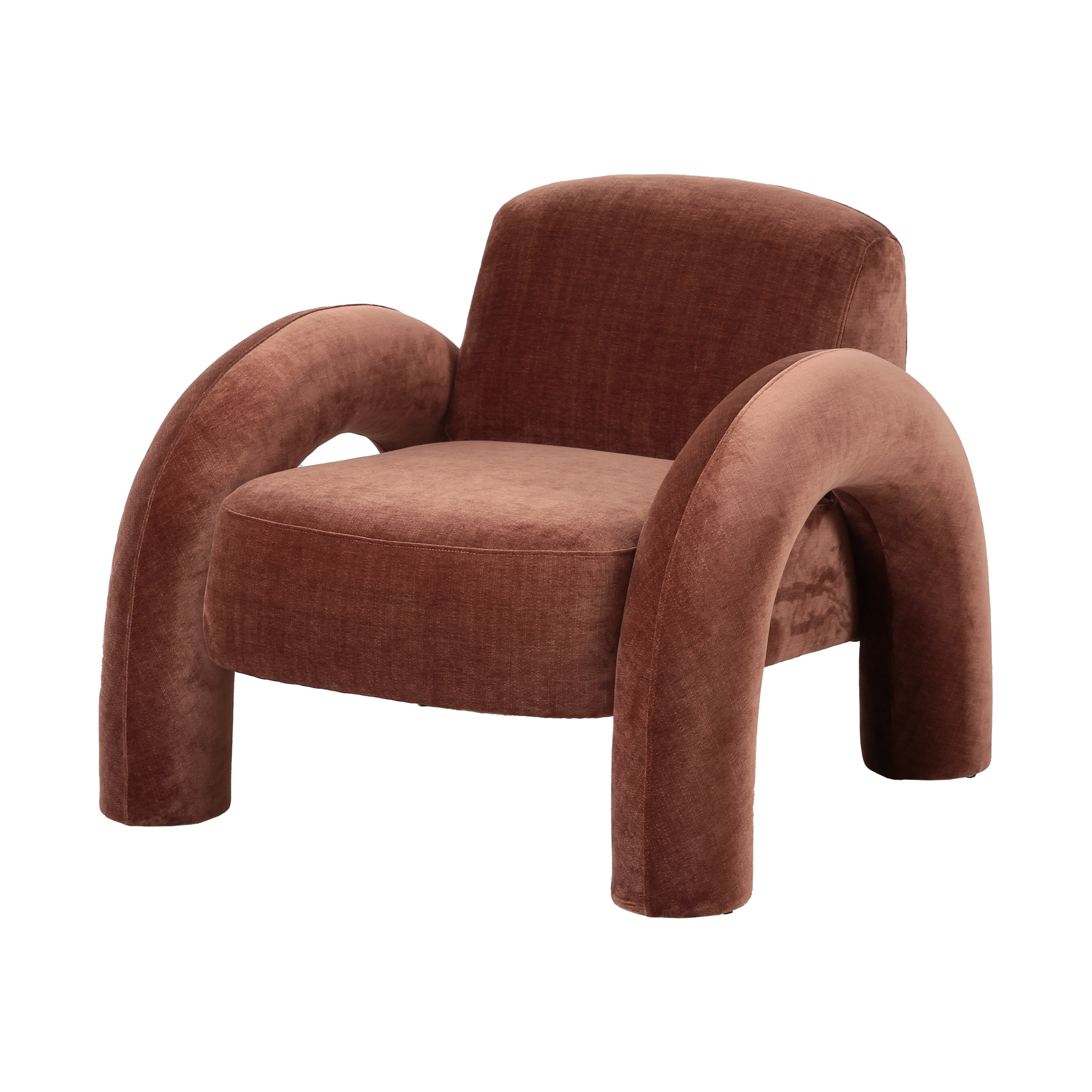 Alba Lounge Accent Chair – Cognac Brown