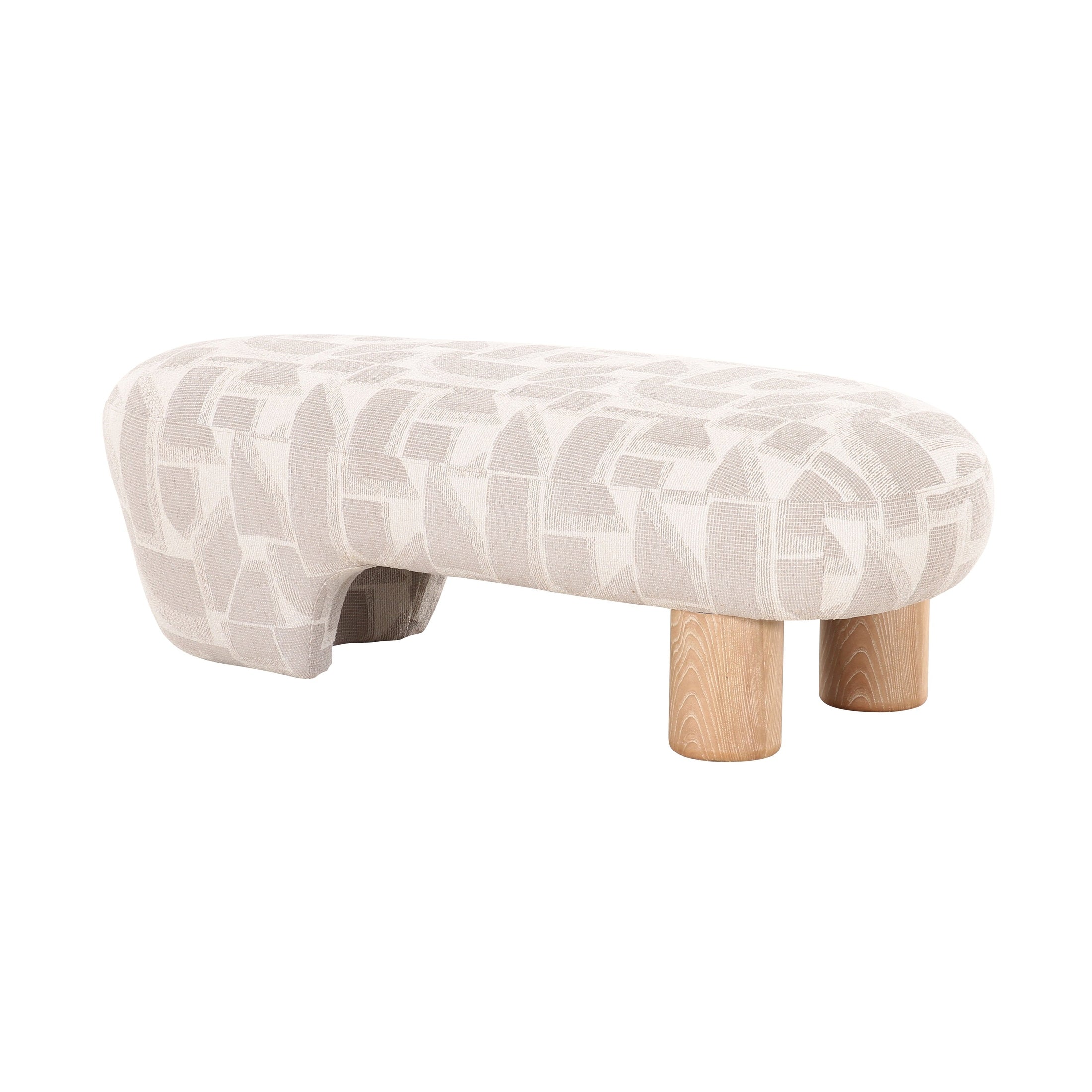 Helvik Upholstered Bench with Elm Veneer Base