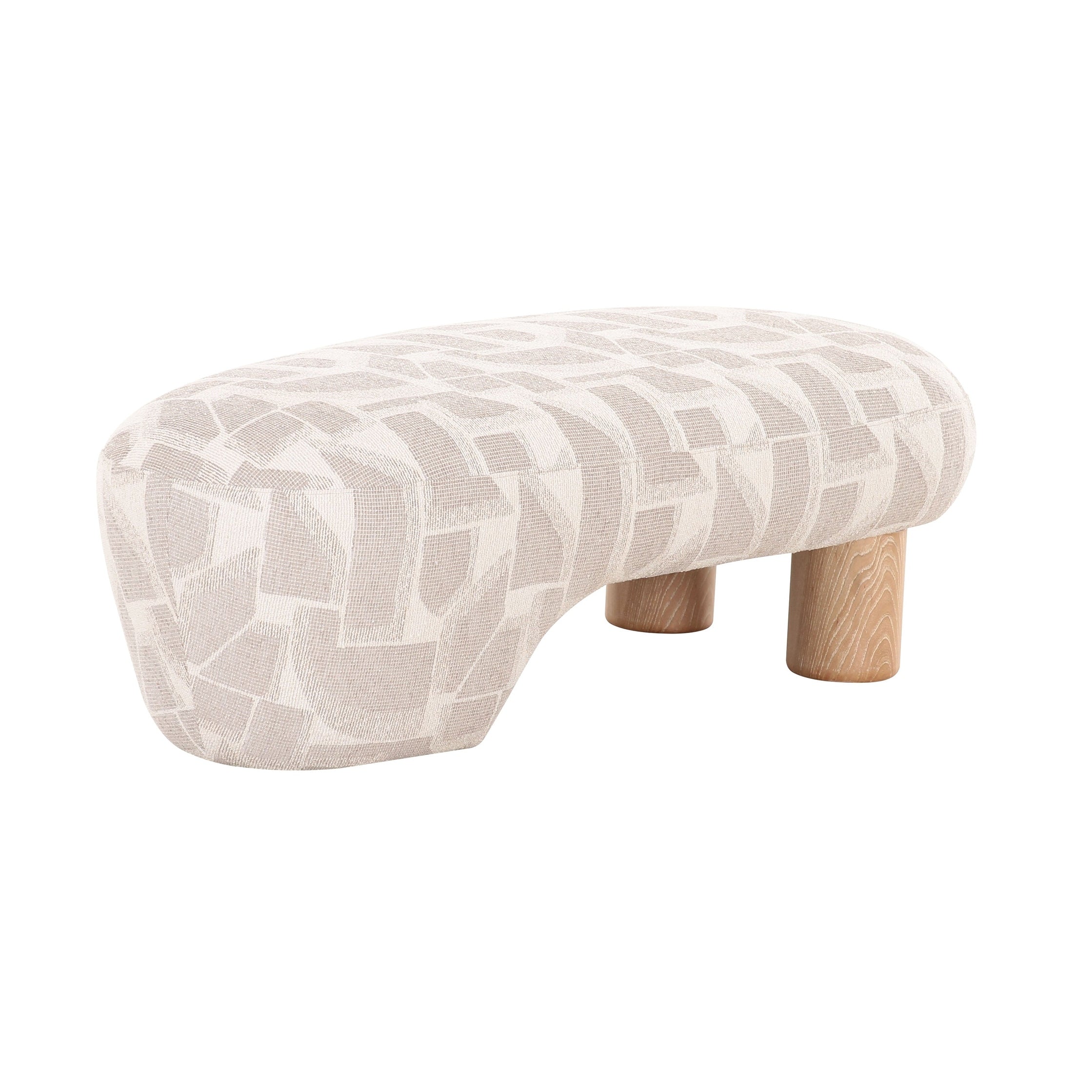Helvik Upholstered Bench with Elm Veneer Base