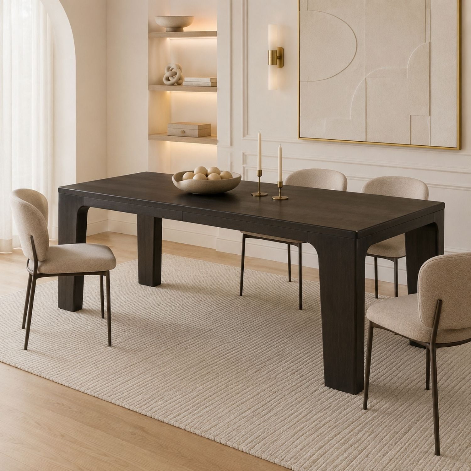 Zamba Extendable Acacia Wood Dining Table – Jaguar Finish