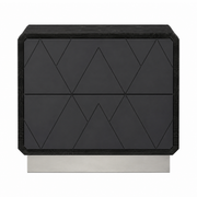Zara Two Drawer Glossy Black Night Stand