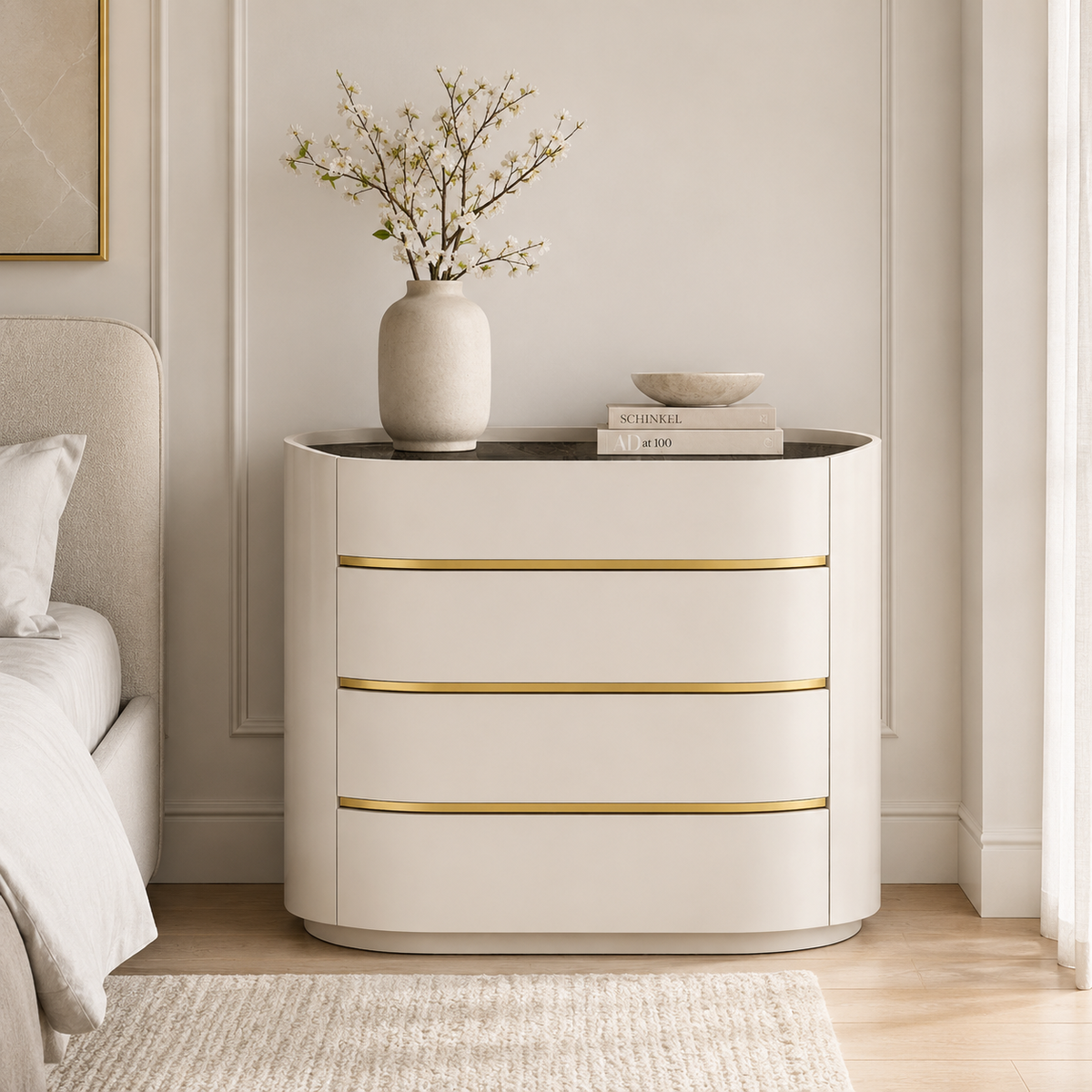 Zelie Glossy 4 Drawer Chest