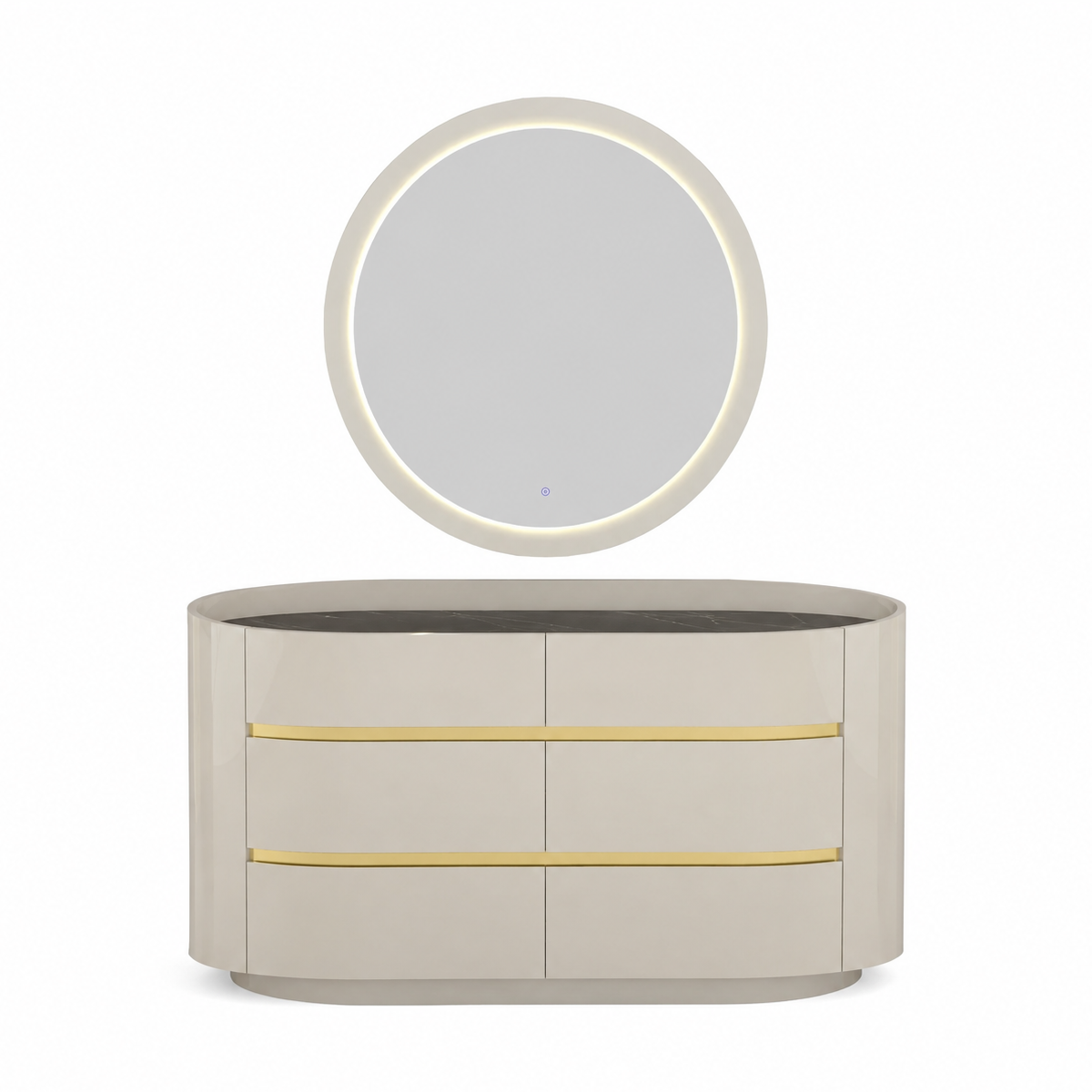 Zelie Glossy 6 Drawer Dresser