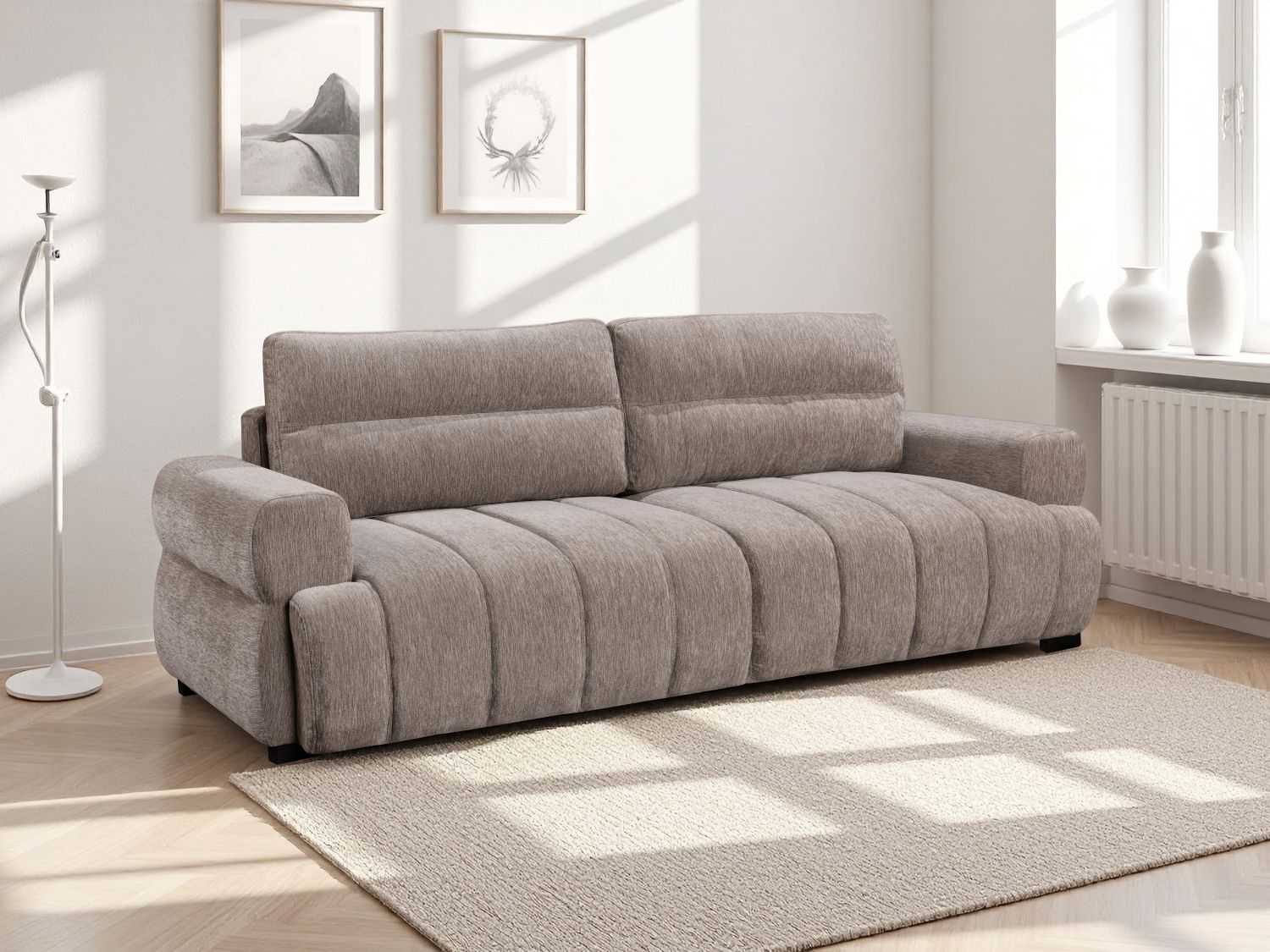 Zenvara Tufted 3-Seater Sleeper Sofa