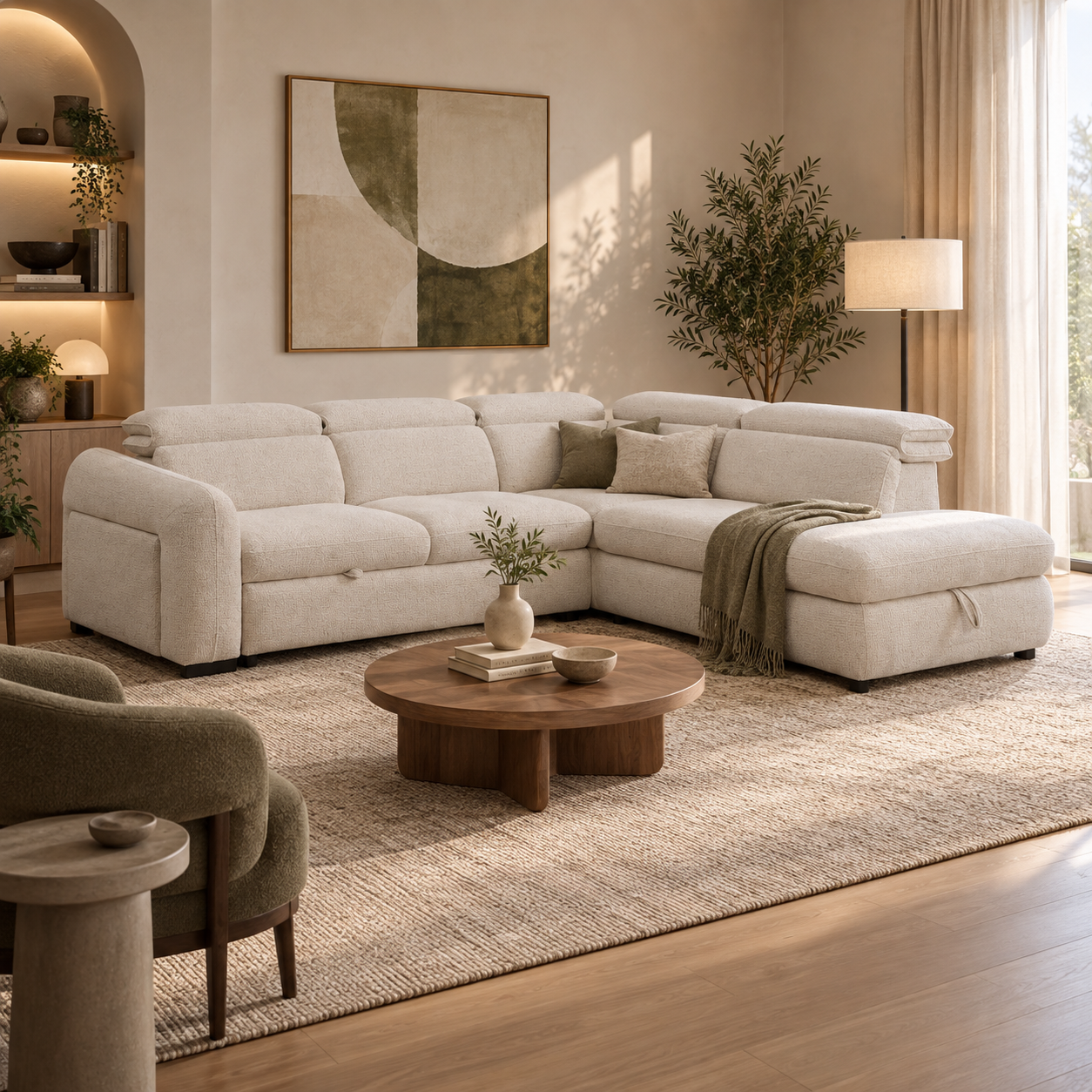 Zerio Pull-Out Sleeper Sectional with Chaise