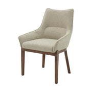 Zoa Performance Fabric Dining Chair with Walnut Rubber Wood Legs - Beige