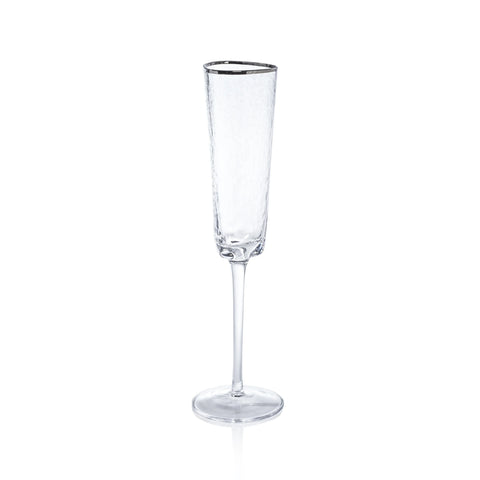 Aperitivo Triangular Double Old Fashioned Glass - Clear with Platinum Rim