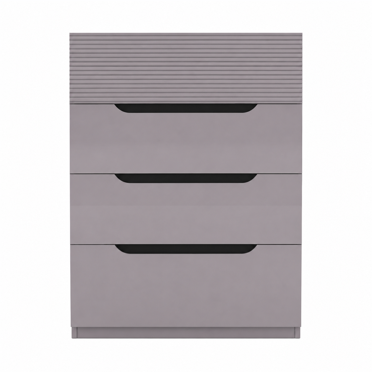 Zoya Glossy 4 Drawer Chest - Light Grey
