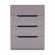 Zoya Glossy 4 Drawer Chest - Light Grey
