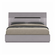 Zoya Glossy Hydraulic Lift Up Storage Bed - Light Grey