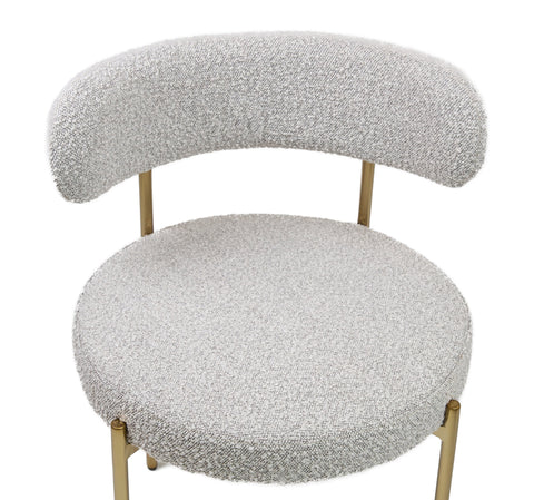 Ronda Boucle Fabric Dining Chair Brushed Brass