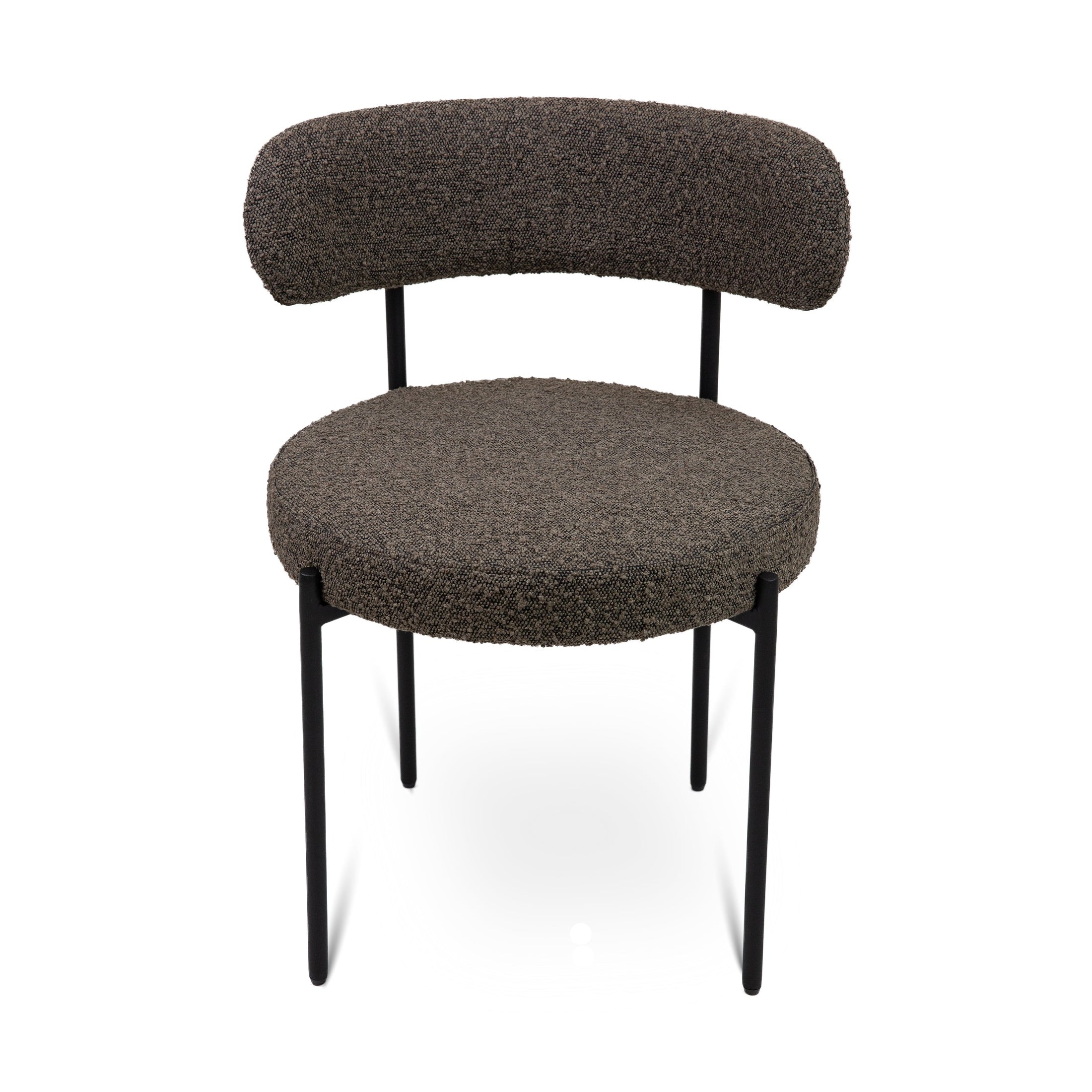 Ronda Dining Chair Boucle Fabric - Dark Brown