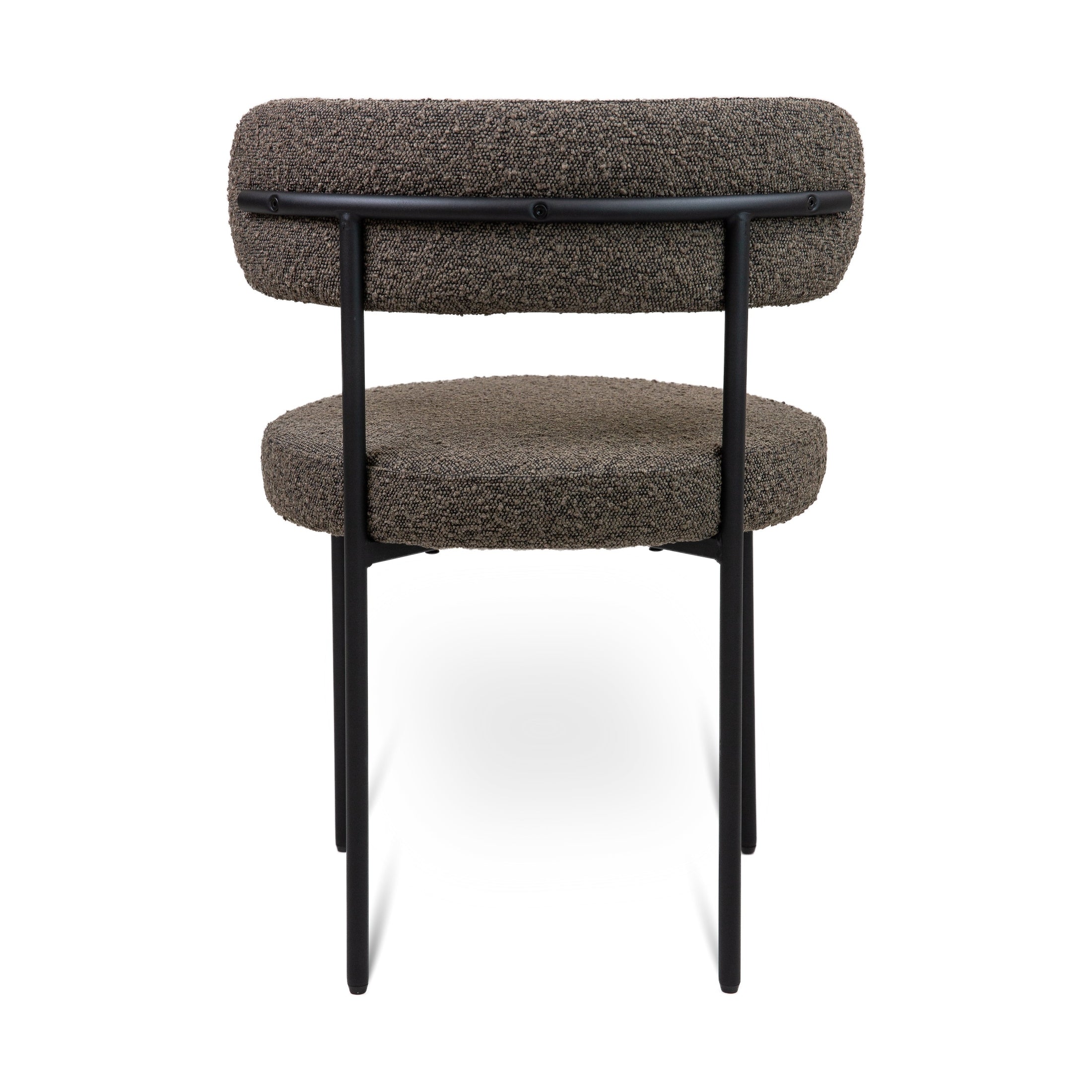Ronda Dining Chair Boucle Fabric - Dark Brown