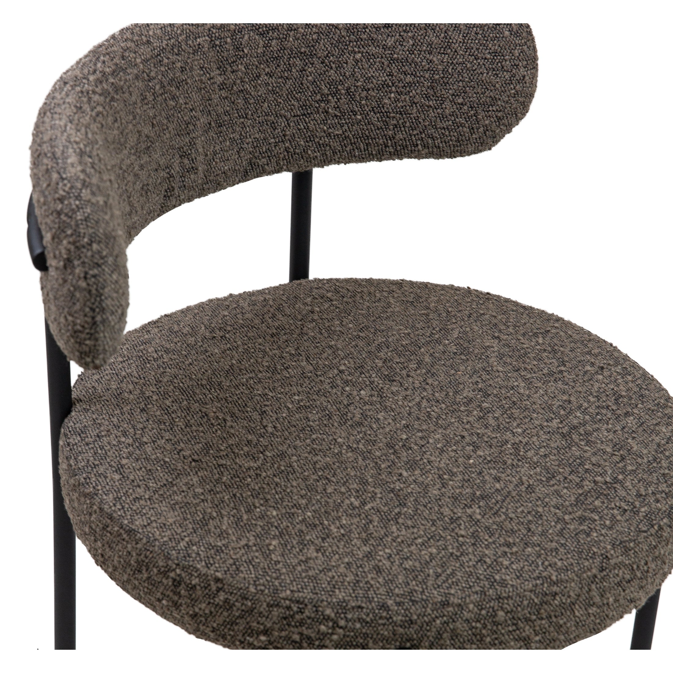 Ronda Dining Chair Boucle Fabric - Dark Brown