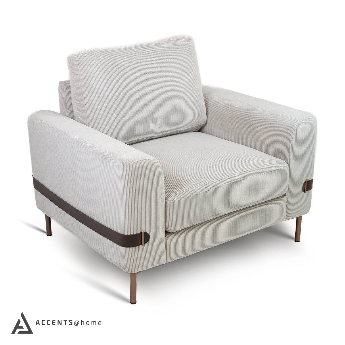 Chandler Corduroy Fabric Chair- Vertical Lines