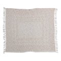 Cotton Slub Printed Throw w/ Pattern, Ivory & Putty Color