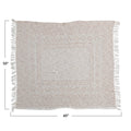 Cotton Slub Printed Throw w/ Pattern, Ivory & Putty Color