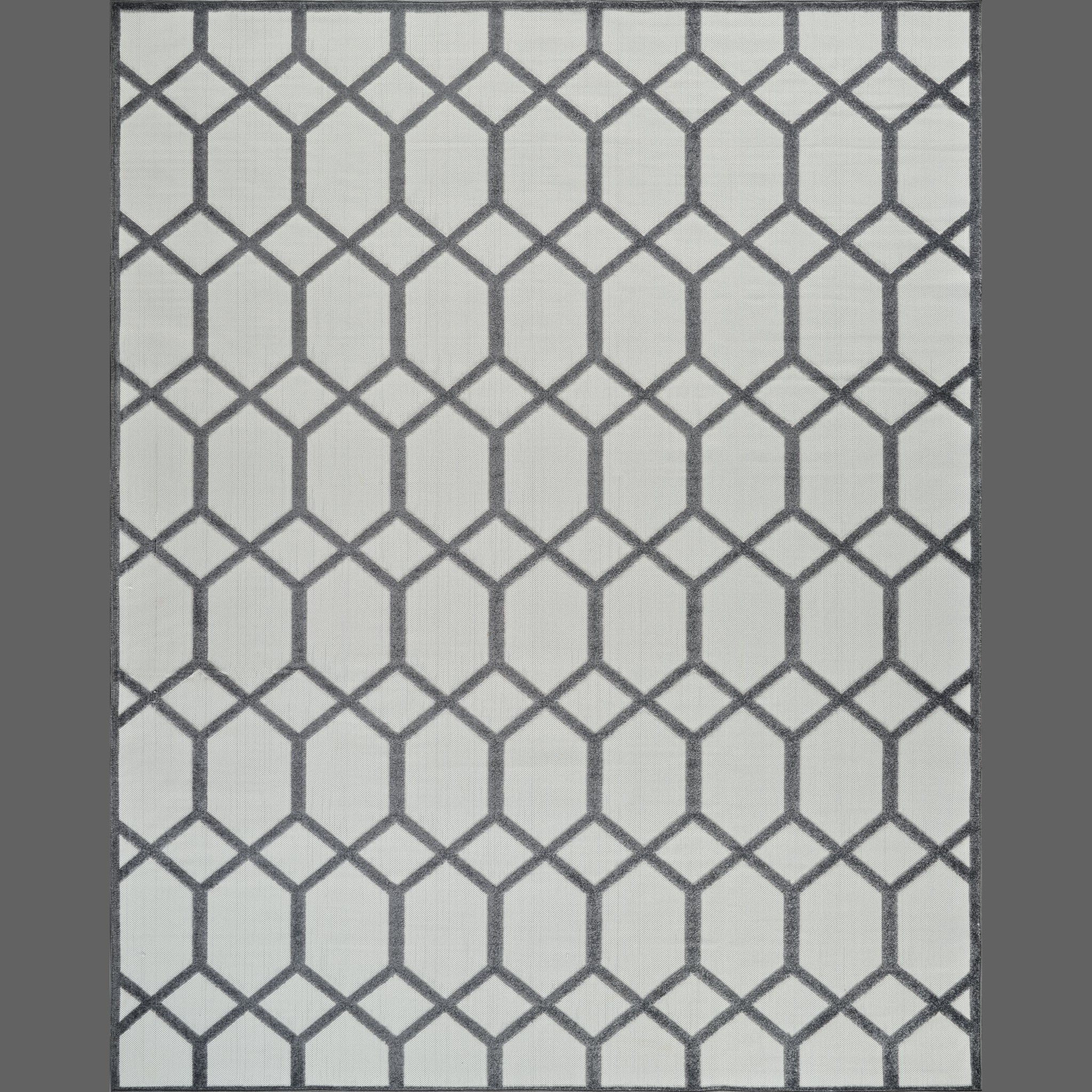 Aspen Grey Geometric Modern Rug