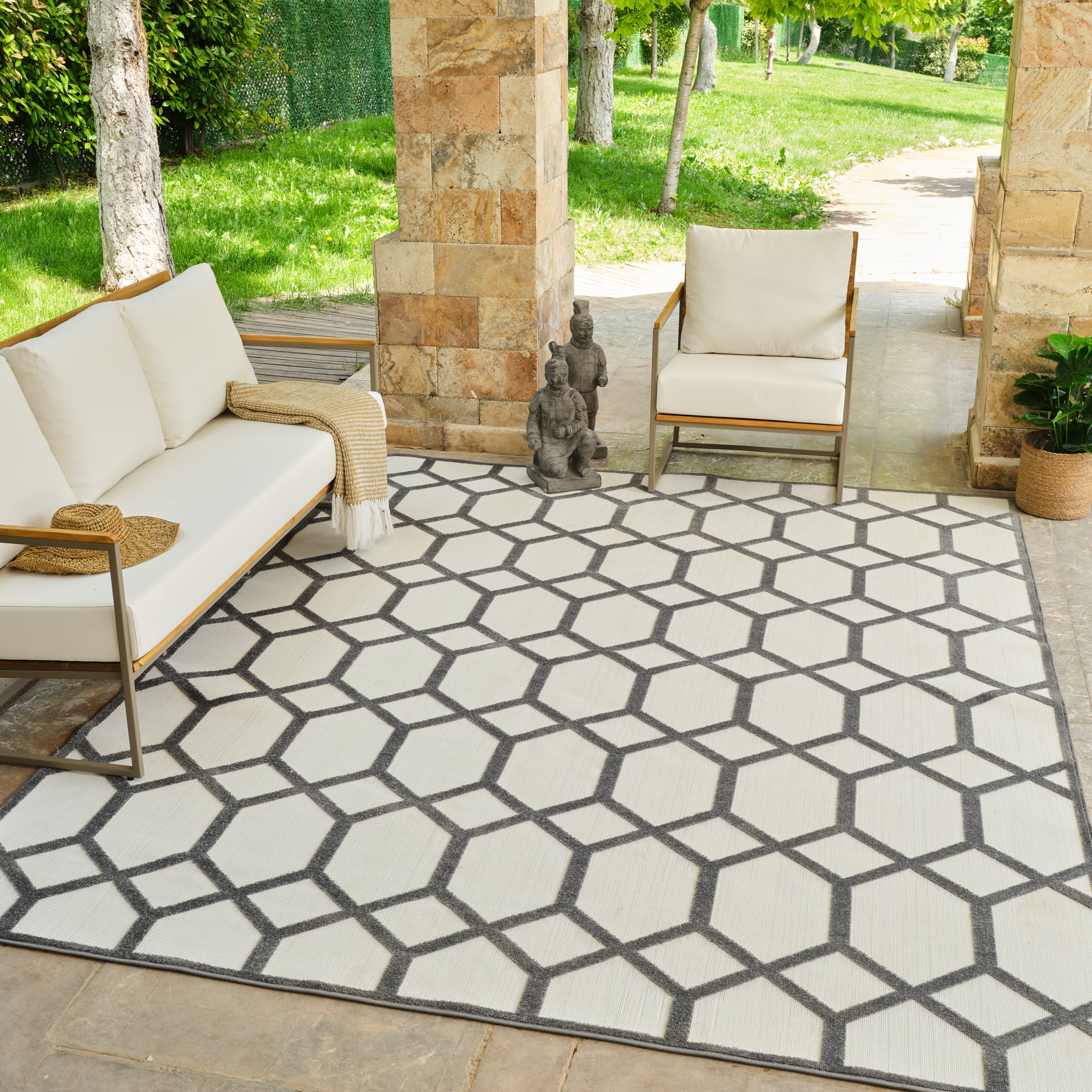 Aspen Grey Geometric Modern Rug