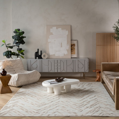 Aspen Beige Chevron Modern Rug