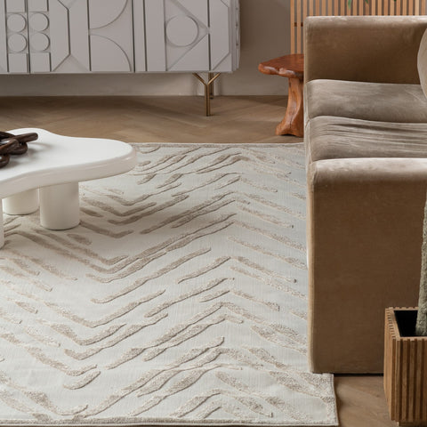 Aspen Beige Chevron Modern Rug