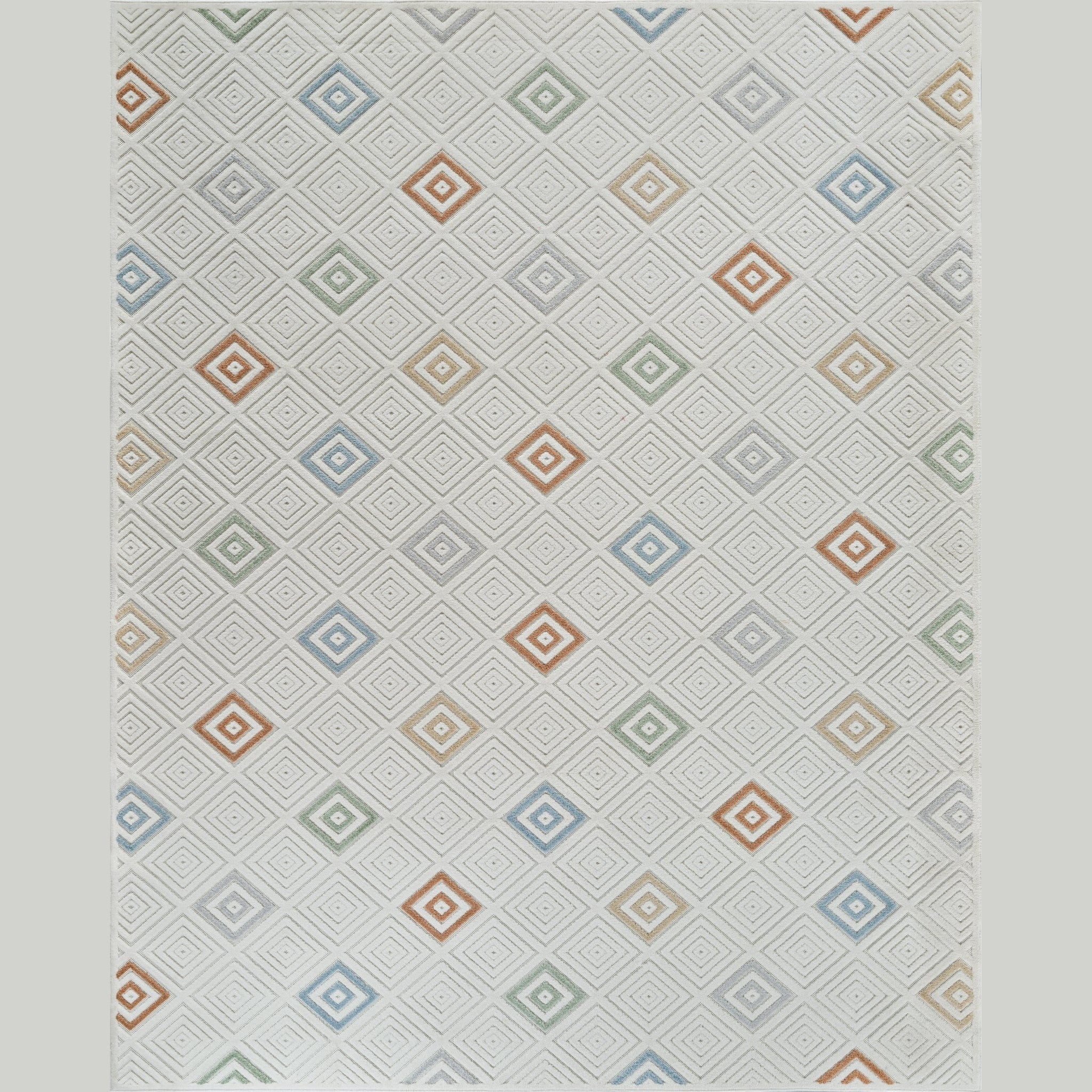 Aspen Cream Geometric Diamond Rug