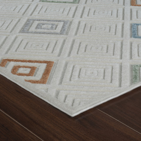 Aspen Cream Geometric Diamond Rug