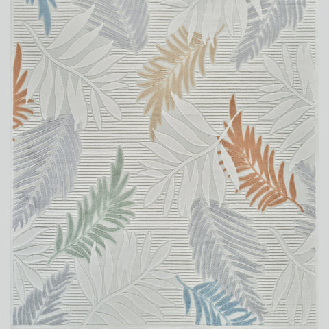 Aspen Cream Tropical Leaf Rug