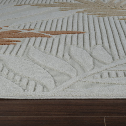 Aspen Cream Tropical Leaf Rug