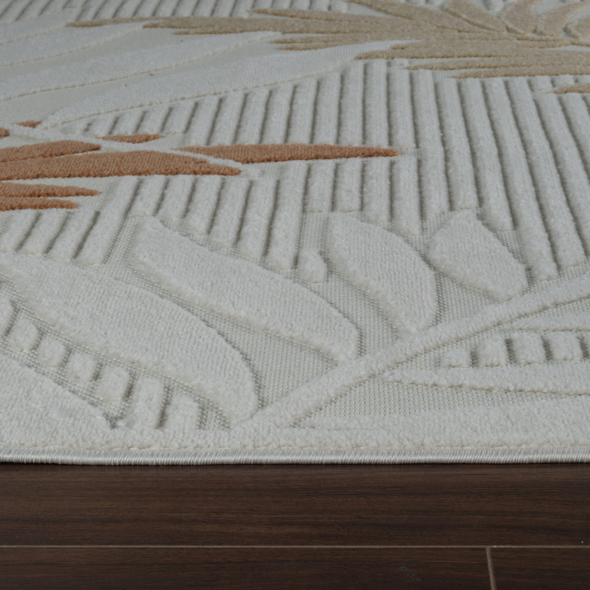 Aspen Cream Tropical Leaf Rug