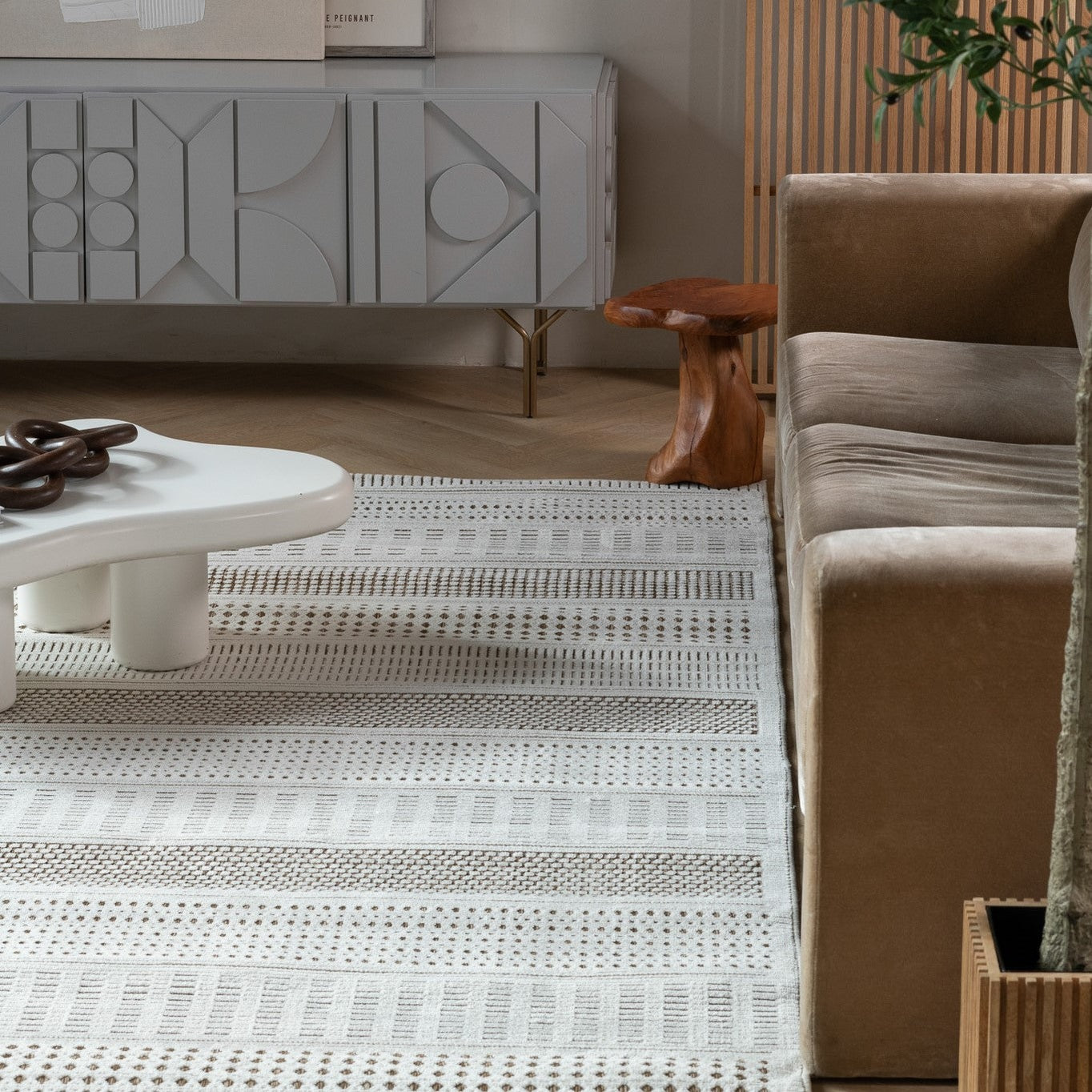Aurora Beige Modern Rug