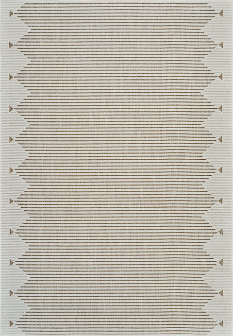 Aurora Beige Tribal Stripe Rug – 5 x 7'