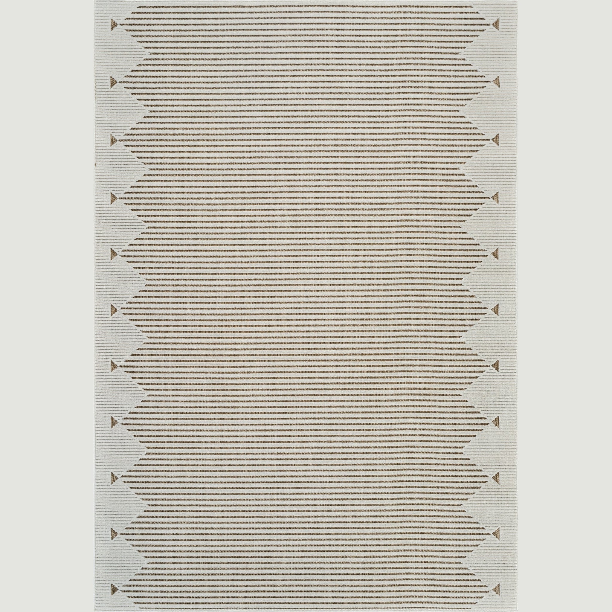 Aurora Beige Tribal Stripe Rug – 5 x 7'