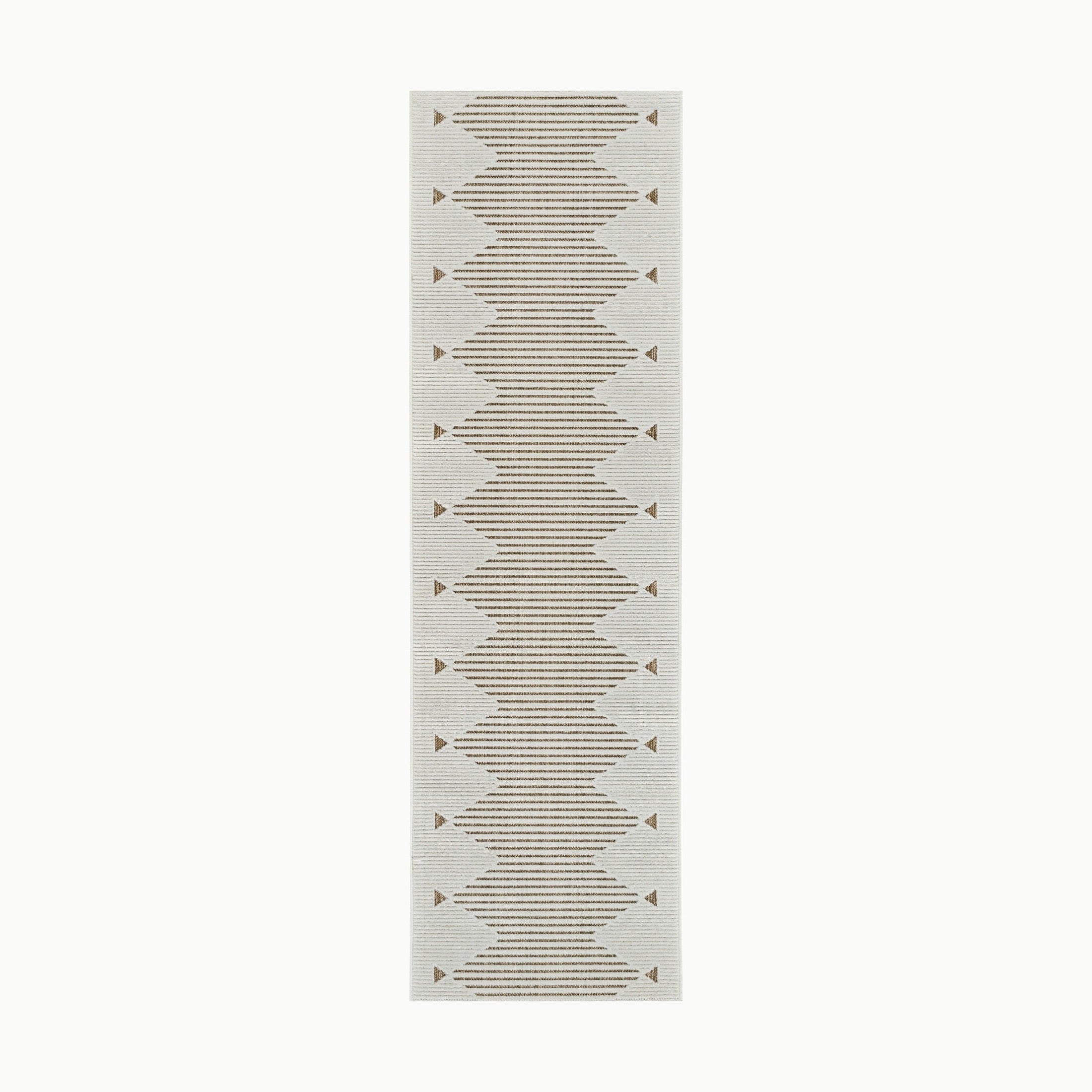 Aurora Beige Tribal Stripe Rug