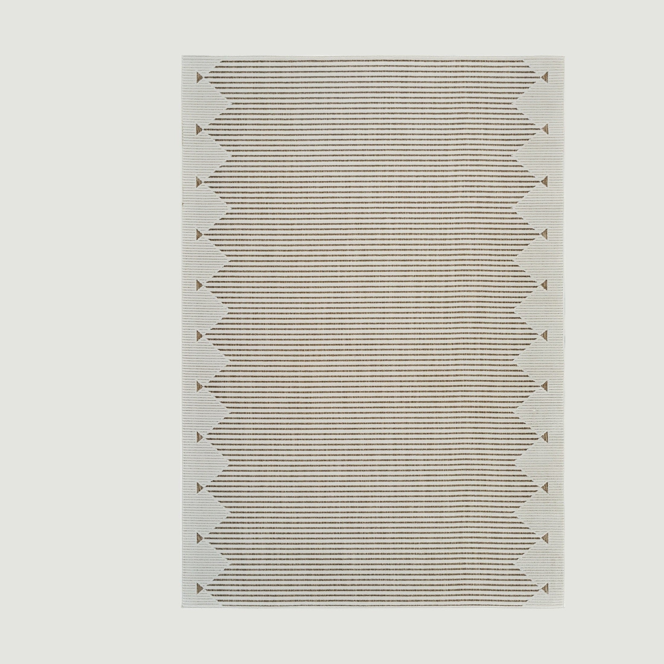 Aurora Beige Tribal Stripe Rug
