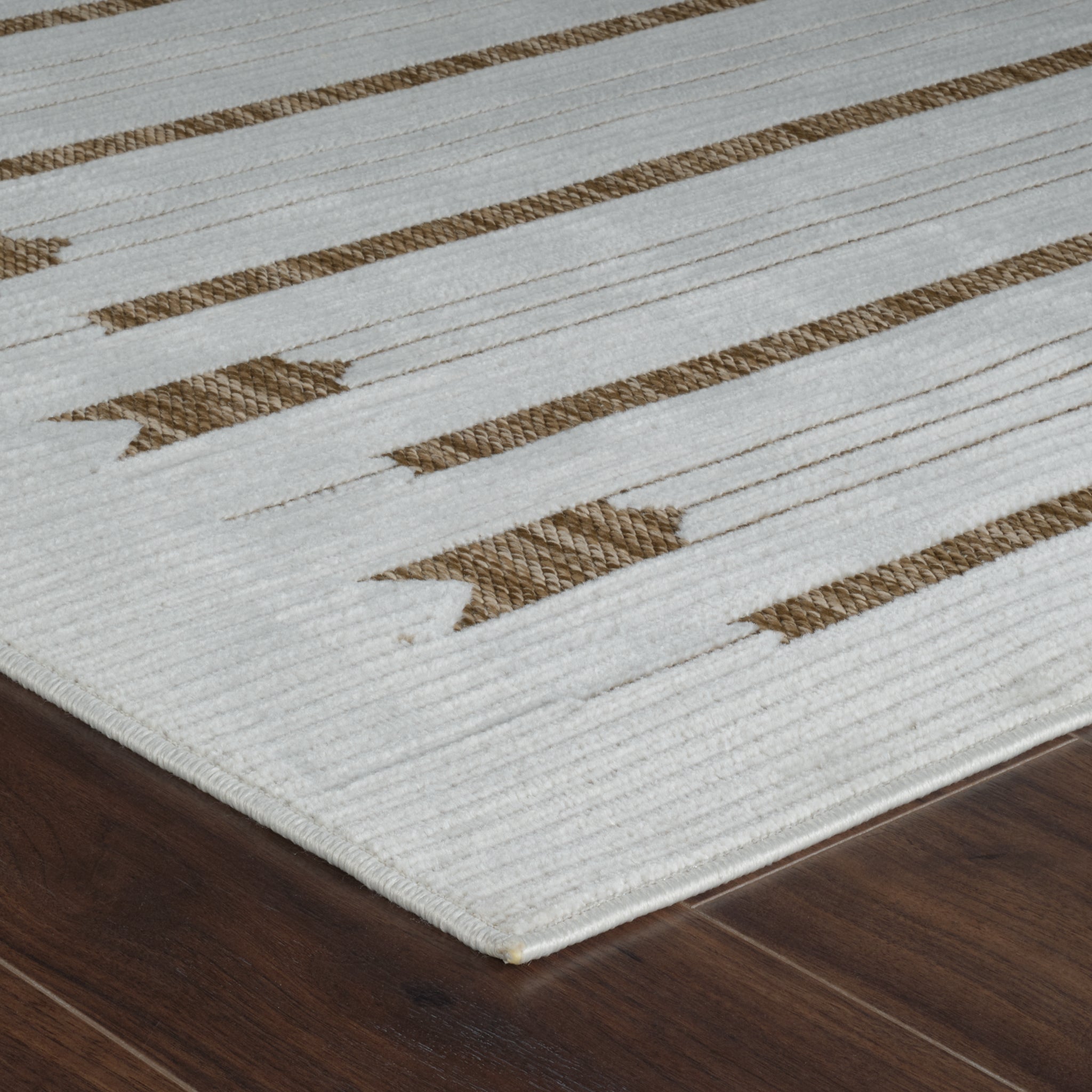Aurora Beige Modern Rug – Arrow Stripe Design