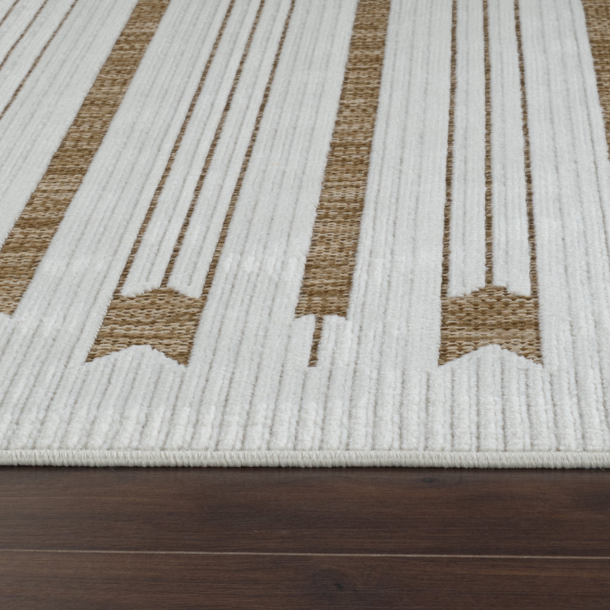 Aurora Beige Modern Rug – Arrow Stripe Design