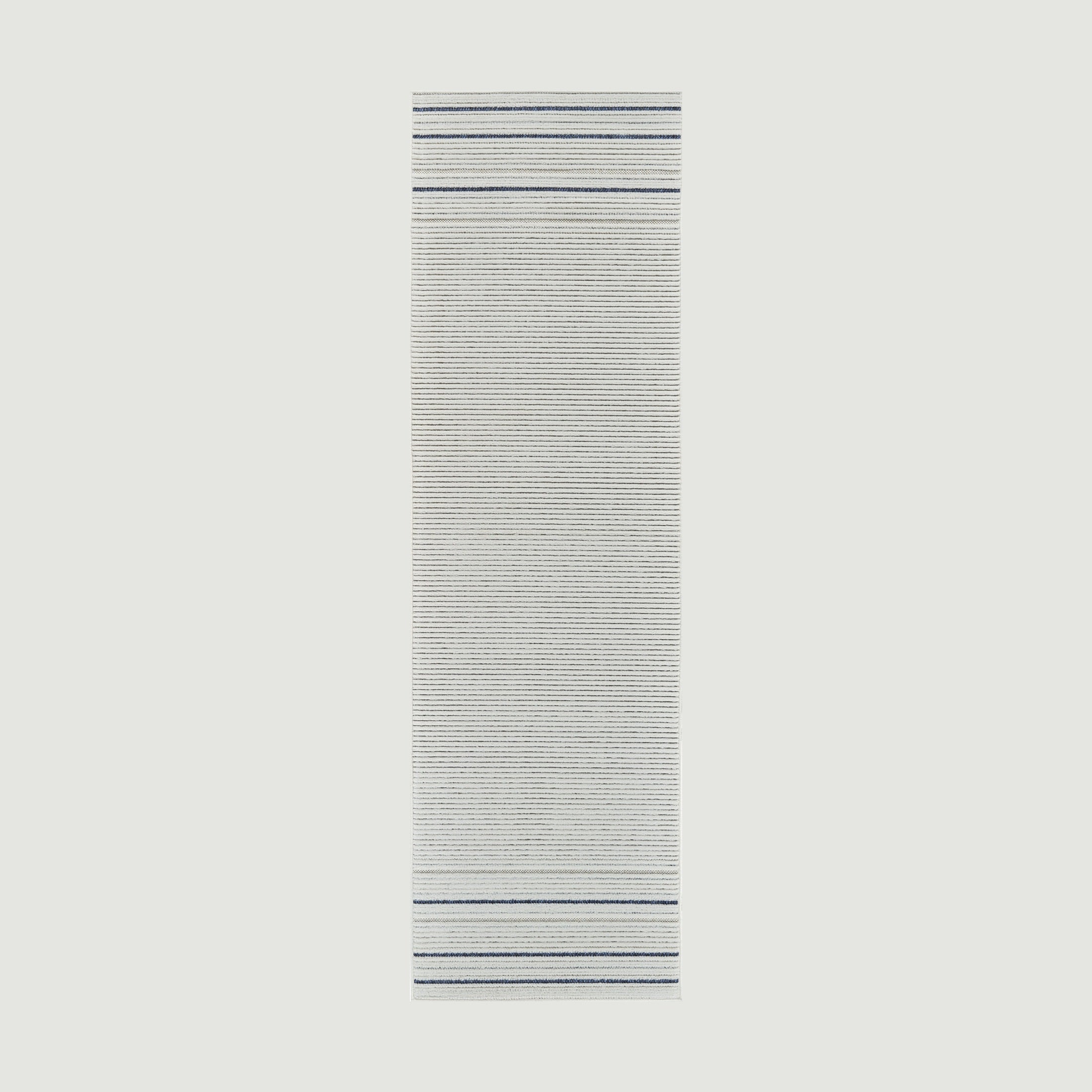 Aurora Cream Modern Rug – Navy Accent Stripe Design