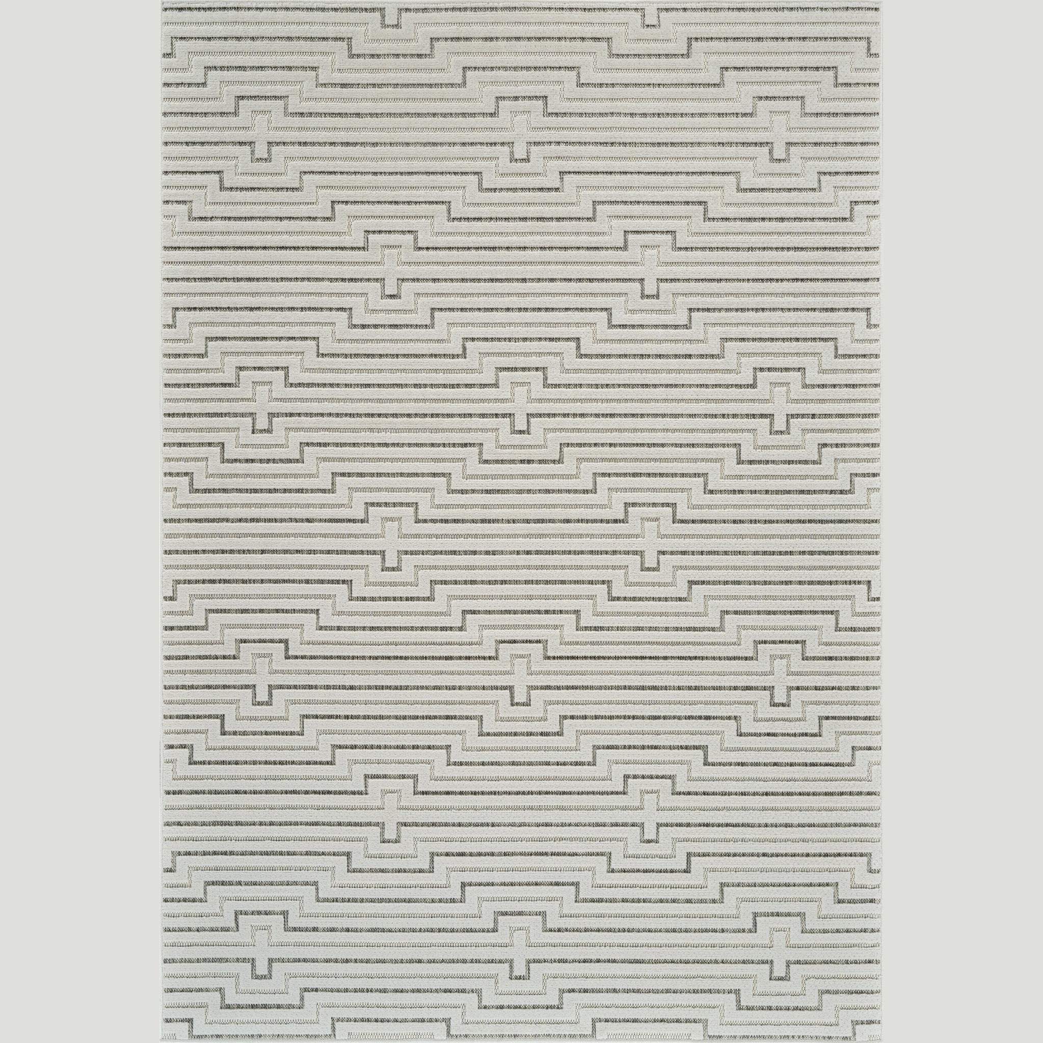 Aurora Cream Modern Rug – Stepped Geometric Pattern