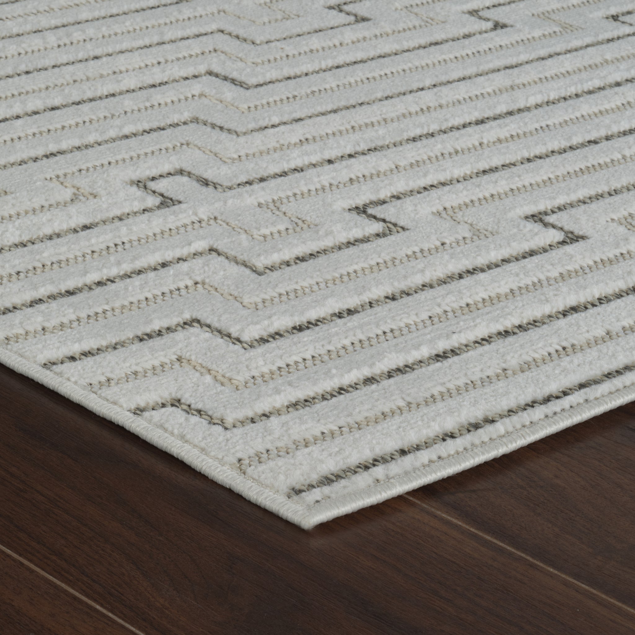 Aurora Cream Modern Rug – Stepped Geometric Pattern
