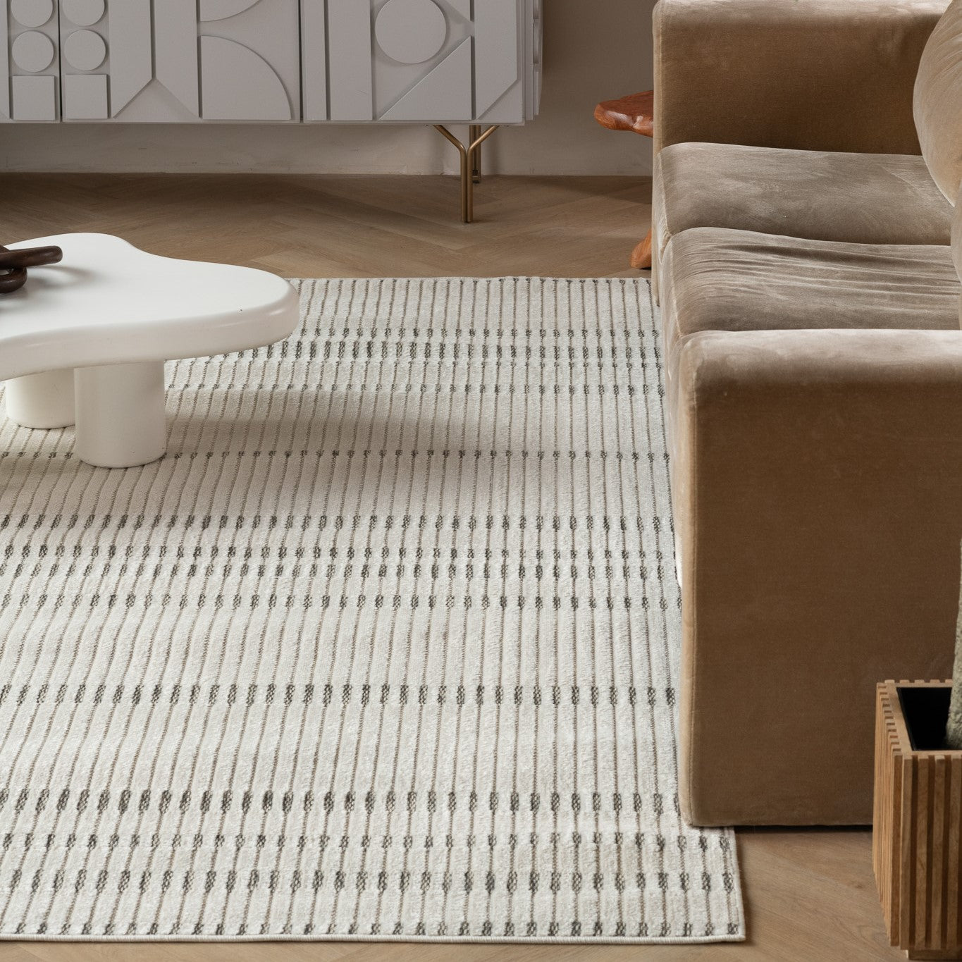 Aurora Cream Modern Abstract Rug