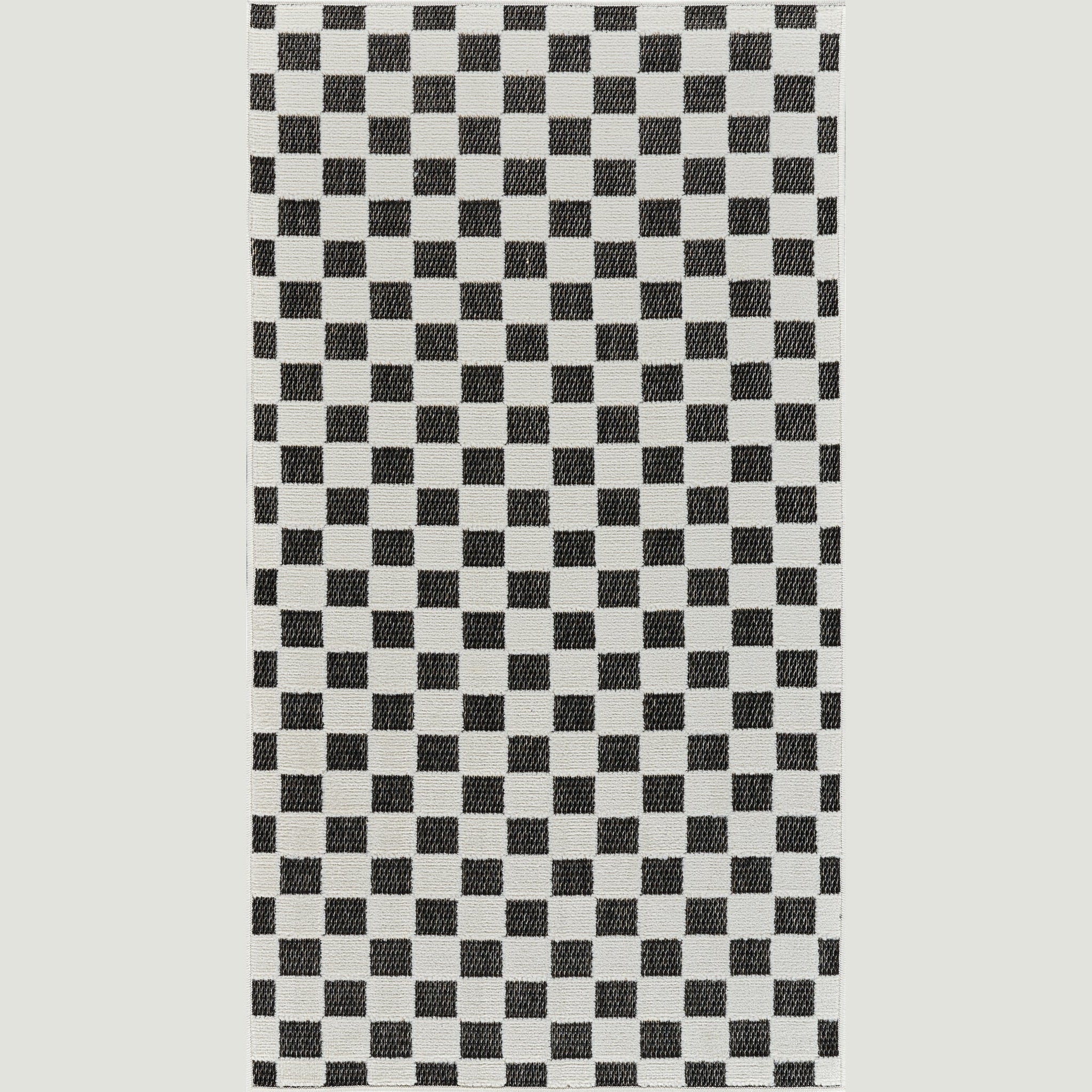 Aurora Black Checkered Rug